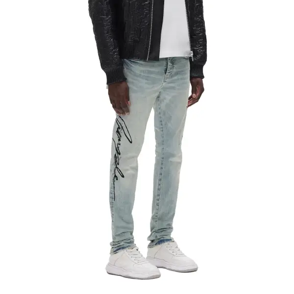 Purple brand skinny double script denim - DENIM