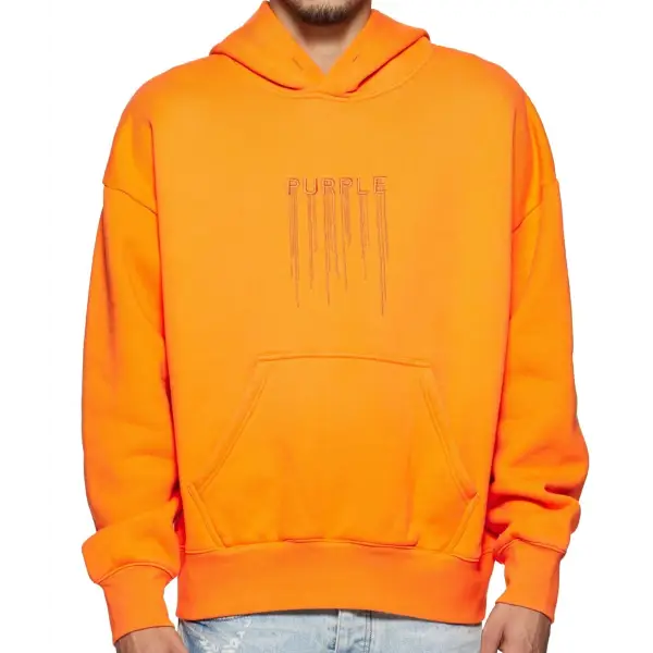 Purple brand trademark drip hoodie - 3XL / ORANGE - HOODIE