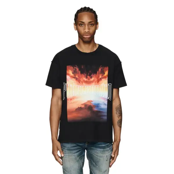purple fire in the sky t-shirt - T-SHIRT