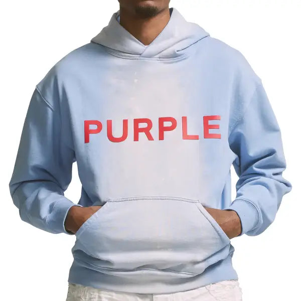 Purple french terry placid blue core jumbo hoodie - HOODIE