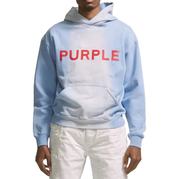 Purple french terry placid blue core jumbo hoodie - HOODIE