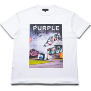 Purple graphic t-shirt - SMALL / WHITE - T-SHIRT