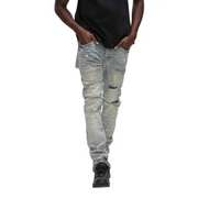 Purple light indigo paint Denim - DENIM