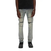 Purple light indigo paint Denim - 28W/32L / BLUE - DENIM