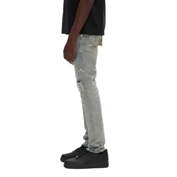 Purple light indigo paint Denim - DENIM