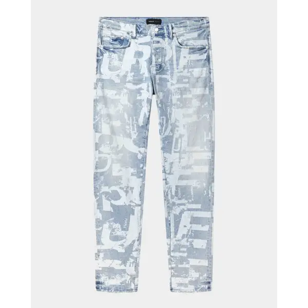 Purple light print allover denim - 32W/32L / LT.BLUE - DENIM