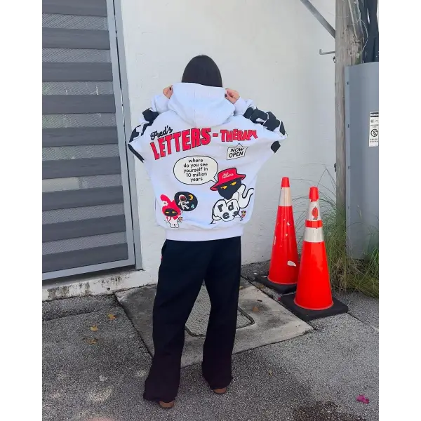 Red Letters therapy scattered hoodie - HOODIE