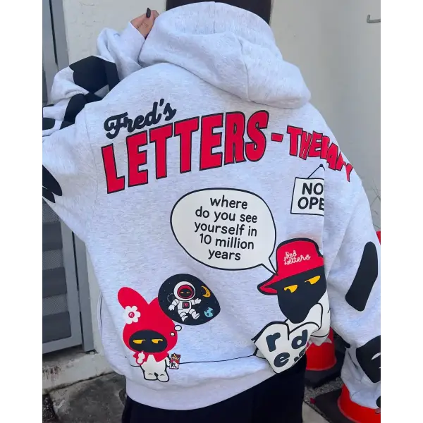 Red Letters therapy scattered hoodie - HOODIE