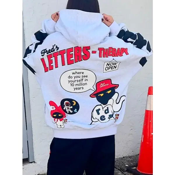 Red Letters therapy scattered hoodie - HOODIE