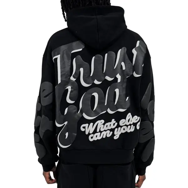 Red letters trust god scattered hoodie - HOODIE