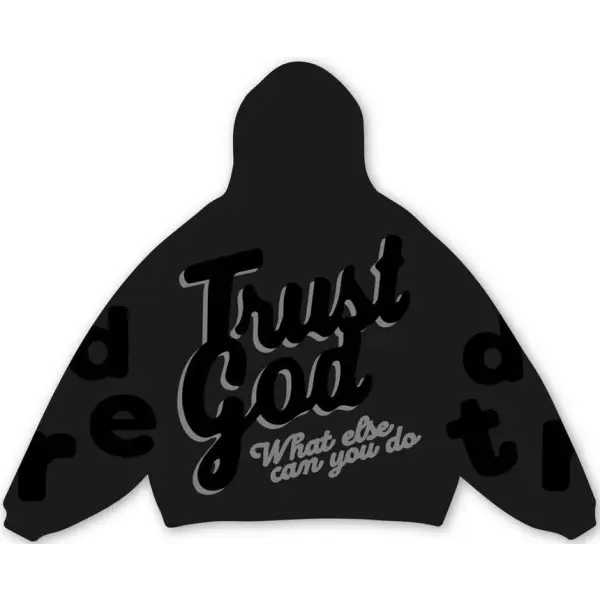 Red letters trust god scattered hoodie - HOODIE