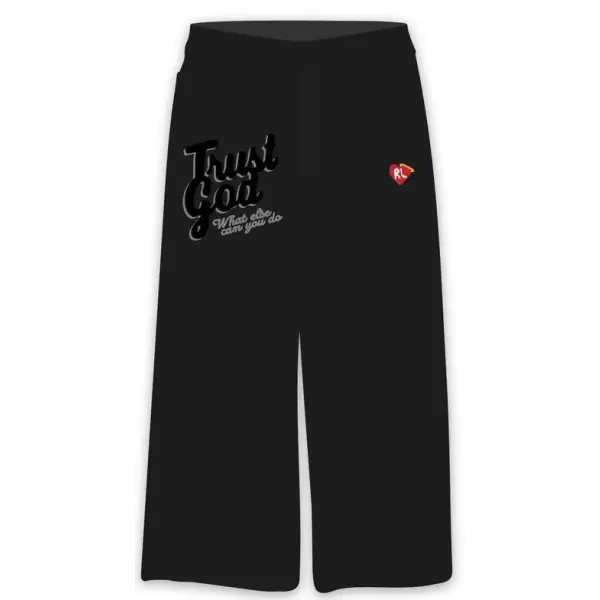 Red letters trust god sweatpants - SMALL / BLACK - SWEAT PANT