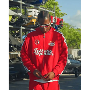 Red letters zip up track jacket - TRACK JACKET