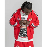 Red letters zip up track jacket - TRACK JACKET