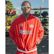 Red letters zip up track jacket - TRACK JACKET