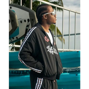 Red letters zip up track jacket - TRACK JACKET