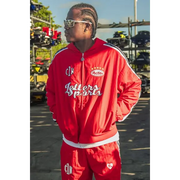 Red letters zip up track jacket - TRACK JACKET