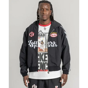 Red letters zip up track jacket - TRACK JACKET