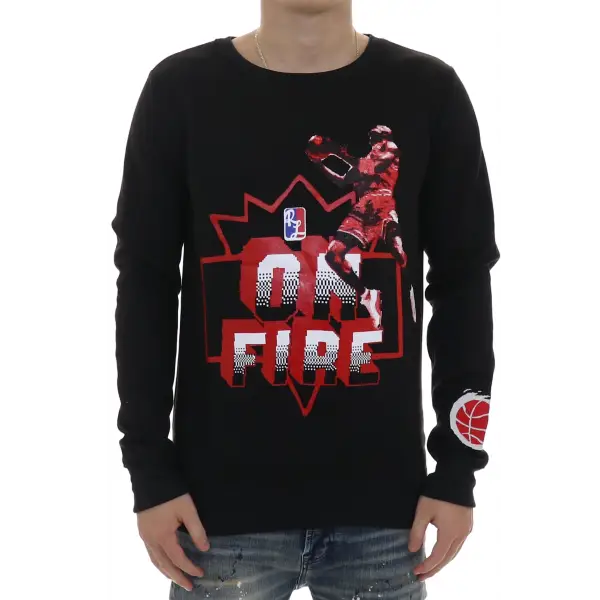 Retro Label 4's Thunder On Fire Crewneck - ECtrendsetters