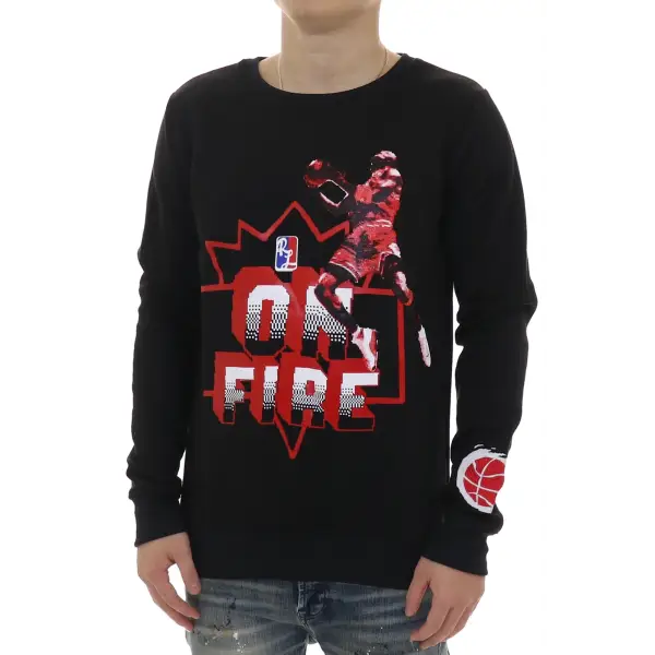 Retro Label 4's Thunder On Fire Crewneck - ECtrendsetters