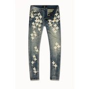 See you in paradise all over print stacked denim - 30W/34L / VINTAGE - DENIM