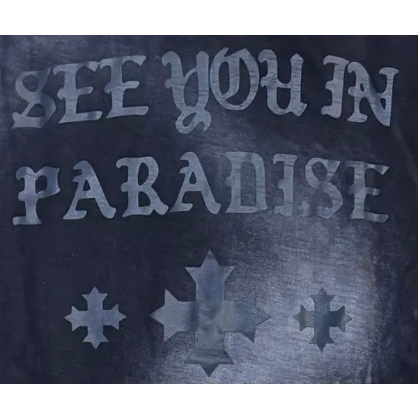 See you in paradise faded wash cross t-shirt - T-SHIRT