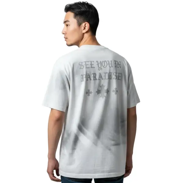 See you in paradise faded wash cross t-shirt - T-SHIRT