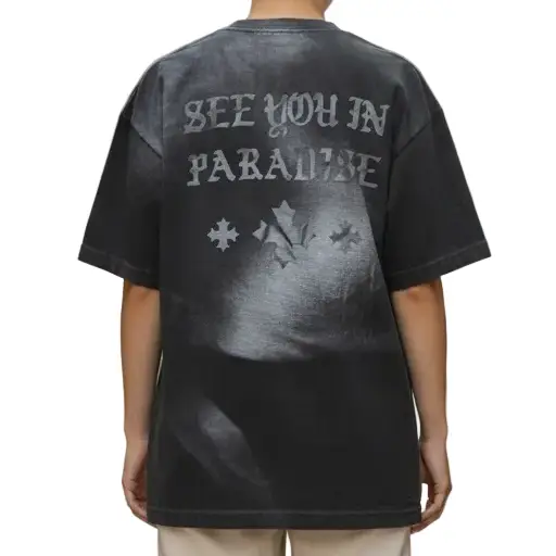 See you in paradise faded wash cross t-shirt - T-SHIRT