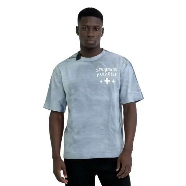 See you in paradise faded wash t-shirt - SMALL / H.GRY - T-SHIRT