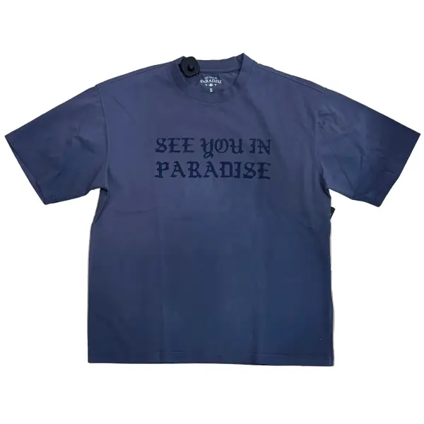 See you in paradise faded wash t-shirt - SMALL / NAVY - T-SHIRT