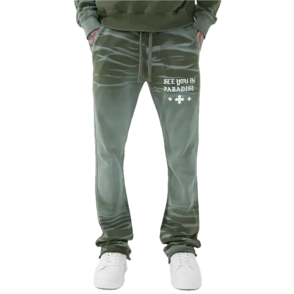 See you in paradise stacked jogger - SMALL / OLIVE - JOGGERS