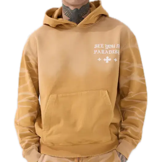See you in paradise stellar cross logo hoodie - SMALL / TAN - HOODIE