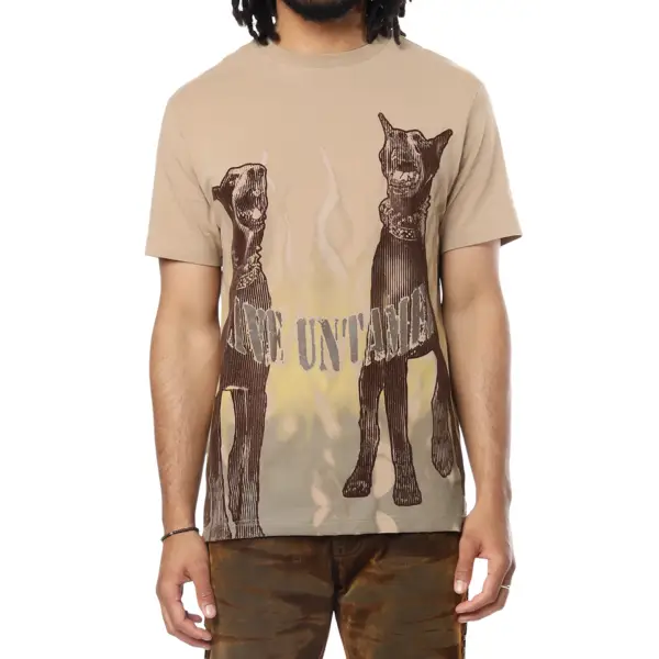 Smoke rise folcked dog t-shirt - T-SHIRT