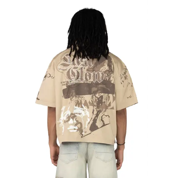 Smoke rise oversized crop button up - T-SHIRT