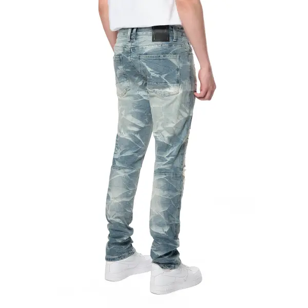 Smoke rise star studded stacked denim - DENIM