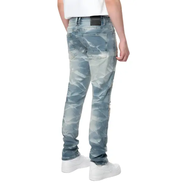 Smoke rise varisty patchwork denim - DENIM