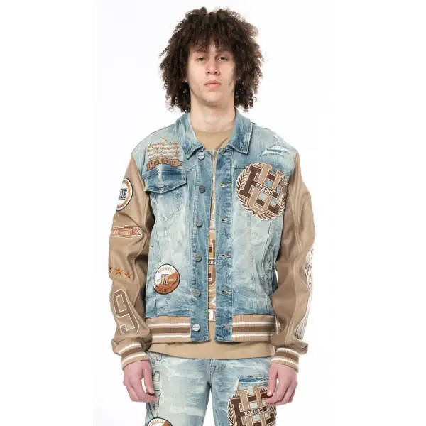 Smoke rise varsity luminary minds denim jacket - JACKET