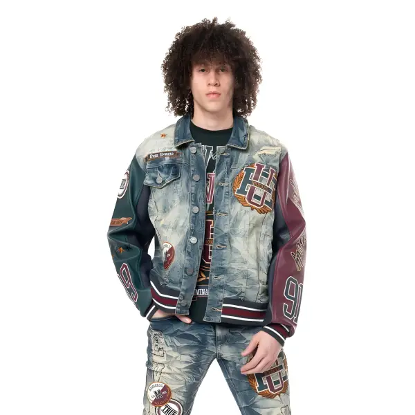 Smoke rise varsity luminary minds denim jacket - JACKET