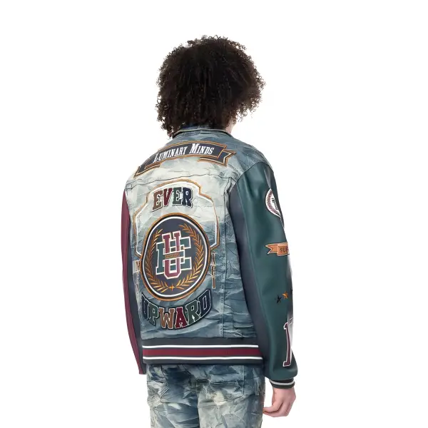 Smoke rise varsity luminary minds denim jacket - JACKET