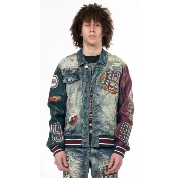 Smoke rise varsity luminary minds denim jacket - JACKET