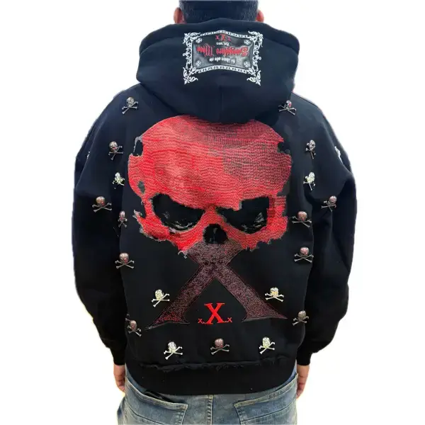 Smugglers moon contraband skeleton hoodie - SMALL / BLACK - HOODIE