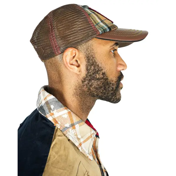 Smugglers moon plad trucker hat - OSFA / BLACK - HATS