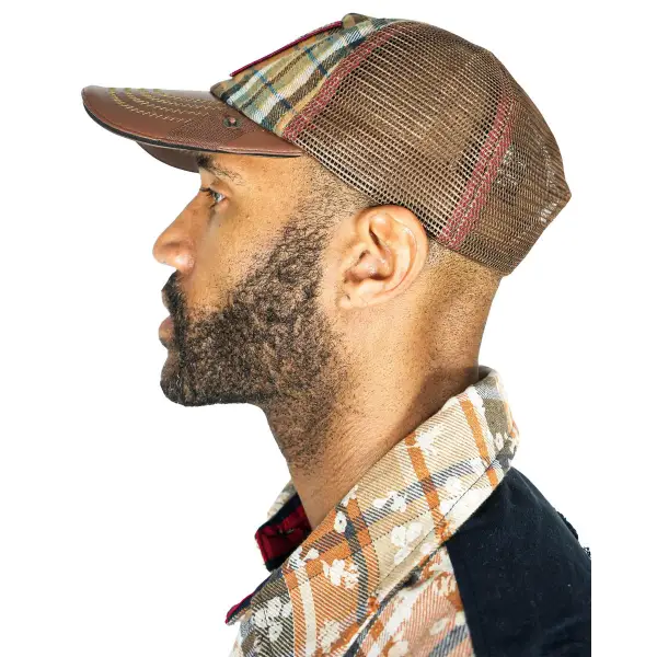 Smugglers moon plad trucker hat - OSFA / BLACK - HATS