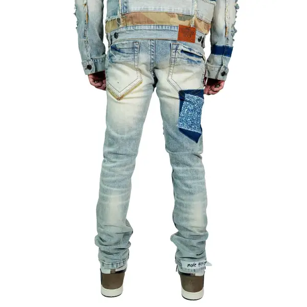 Smugglers moon ripped camo patch denim - DENIM