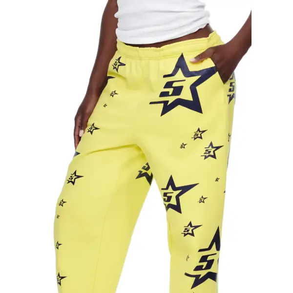 Sp5der 5star print sweatpants - LARGE / YELLOW - SWEAT PANT