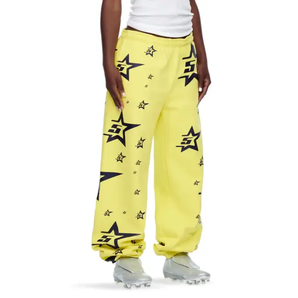 Sp5der 5star print sweatpants - LARGE / YELLOW - SWEAT PANT