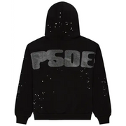 Sp5der rhinestone silk hoodie - LARGE / BLACK - HOODIE