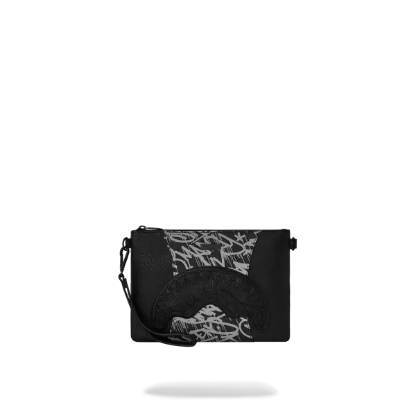 Sprayground midnight raceway graffiti crossover clutch w/ sho udler strap - BAGS