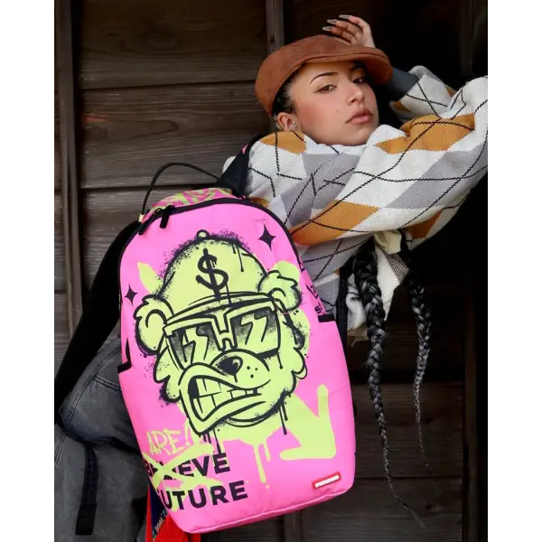 SPRAYGROUND MONEY BEAR GRAFFITI DLXR BACKPACK - BAGS