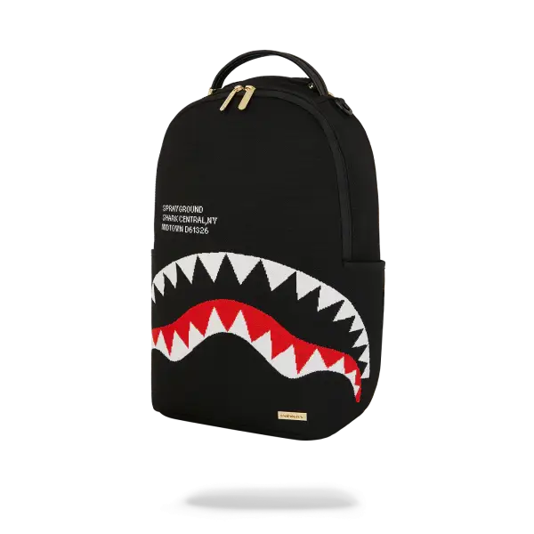 Sprayground Shark Central Knit Black BackPack - BAGS